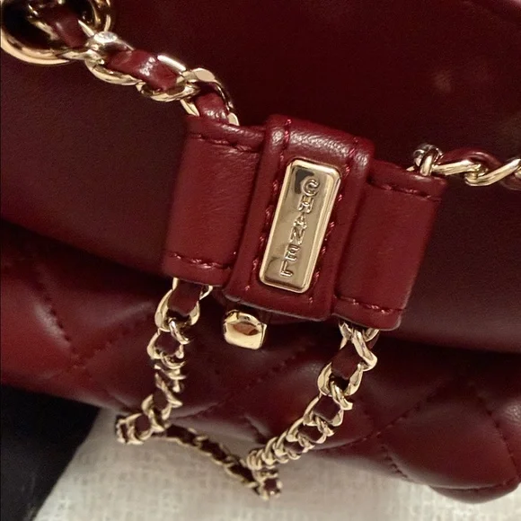 Authentic Chanel Mini Dark Red leather Quilted Backpack - Picture 3 of 8